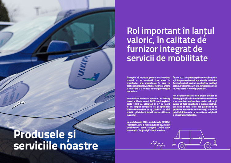 Rol important în lanțul valoric, în calitate de furnizor integrat de servicii de mobilitate